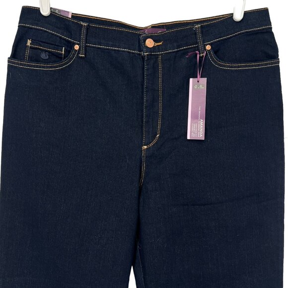 NWT Gloria Vanderbilt Women Amanda Slim Tapered Leg Classic Rise Navy Jeans 18 - Picture 3 of 9
